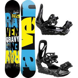 Дитячий сноуборд комплект Raven Gravy 145 см з кріпленнями S/M, чорний
