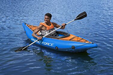 Надувний каяк Hydro-Force Cove Champion для 1 особи, з ручним насосом, веслом та сумкою, синій