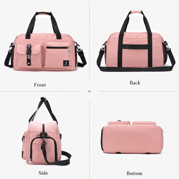 Велика спортивна сумка CORIOS для чоловіків і жінок, дорожня duffle bag з оксфорду, для плавання, фітнесу, тренувань, ручна поклажа з відділенням для взуття, сіра