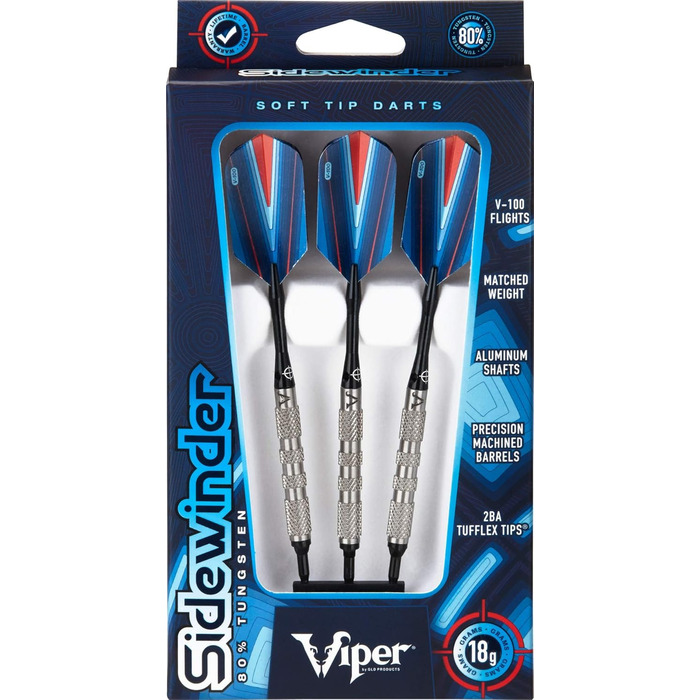 Дротики Viper Sidewinder з м’яким наконечником, 80% вольфраму, 18 г
