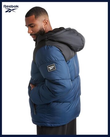 Куртка чоловіча Reebok Rbk Heavy Puffr V2, утеплена синтетичним пухом, оливково-листяна (5XL, Batik Blue)