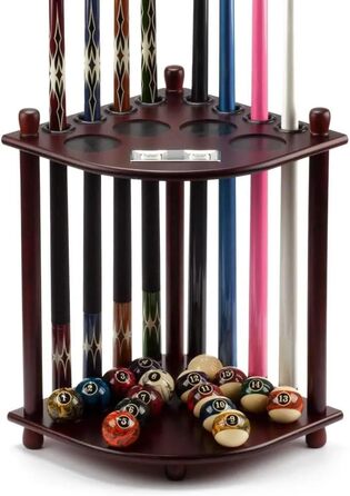 Підставка для більярдних київ з лічильником очок на 8 київ та кулі (махагоні)
