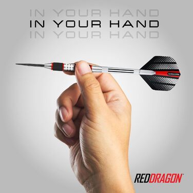 Дротики Red Dragon Axis Rot 24 г, 85% вольфраму, професійні, з металевим наконечником, оперенням та шaftами