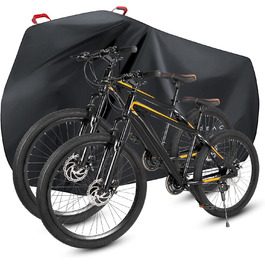 Водонепроникний захисний чохол для велосипеда та електровелосипеда на 2 велосипеди з отворами для замка – з сумкою для зберігання – чорний