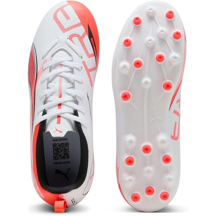 Дитячі футбольні бутси PUMA Ultra 5 Play Mg Jr (36 EU) – білий, чорний, червоний