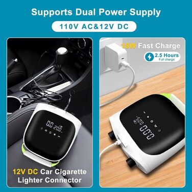 Електрична повітряна помпа Ruitx 20psi з акумулятором, 110V AC/12V DC, для SUP, каяків, наметів та ін.