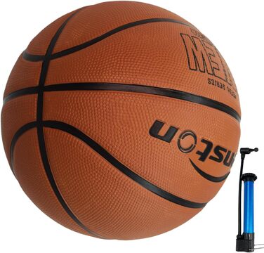 Баскетбольний м'яч Senston, розмір 7, з насосом, для гри на вулиці, дорослий, молодіжний (колір: коричневий)