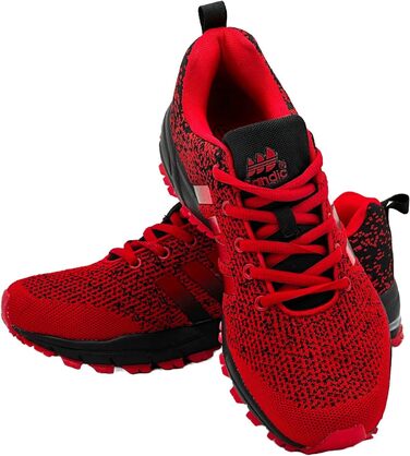 Чоловічі та жіночі кросівки для бігу та повсякденного носіння, спортивне взуття, модель Sneaker, розміри від 39 EU, червоно-чорні