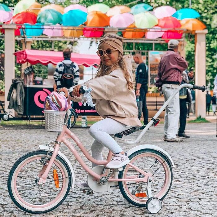 Дитячий велосипед Sun Baby Heart Bike для дівчаток 12, 14, 16 дюймів, знімна штанга, для дітей 2-6 років