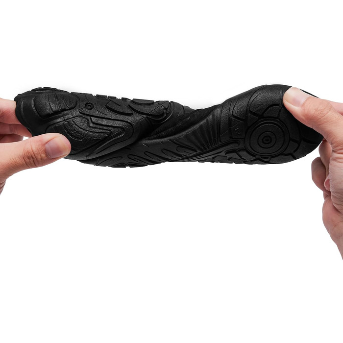 Водні черевики Raqua для жінок та чоловіків, пляжні шльопанці, чорний (47 EU)