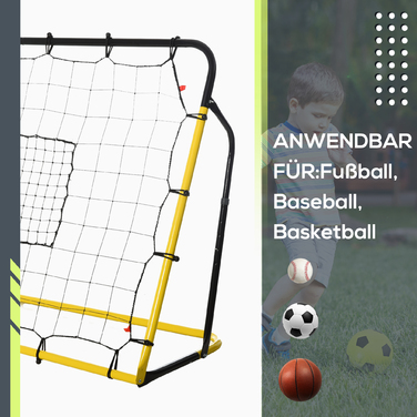 HOMCOM Kickback Football Rebounder Goal Rebound Wall 184x63x123см для футболу Баскетбол Бейсбол, жовтий чорний
