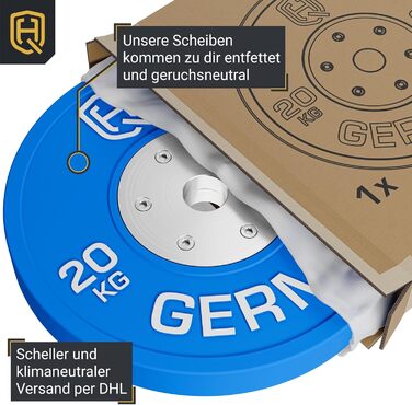 Комплект дисків HQ Germany 100 кг для штанги, 50 мм, IWF, для змагань, REACH, 2×5-20 кг