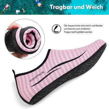 Шкарпетки для плавання Sixspace: шкарпетки для води для жінок та чоловіків, шкарпетки для пляжу, шкарпетки для босоногих (рожевий, 41 EU)