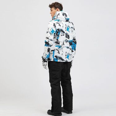 Комплект гірськолижний чоловічий HOTIAN: куртка та штани, зимовий костюм, водонепроникний, вітронепроникний, синій+чорний