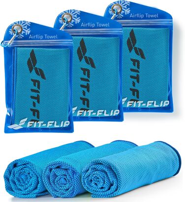 Набір охолоджуючих рушників Fit-Flip 3 шт. – для фітнесу та спорту – мікрофібра, охолоджуюча функція, 100x30 см