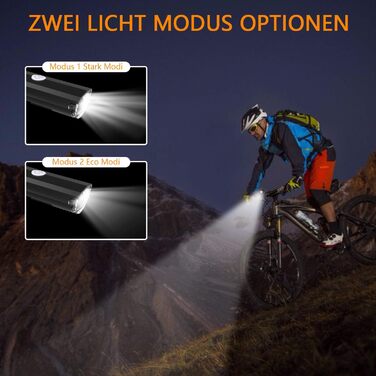 Велофара ITSHINY USB - комплект переднього та заднього світла, водонепроникний, з алюмінію, LED, StVZO, чорний