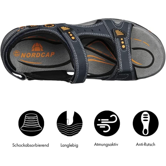 Трекінгові сандалі NORDCAP для жінок та чоловіків, зручні для хайкінгу та відпочинку на природі, з профільною підошвою та застібкою-липучкою, розміри 37-46, колір антрацит