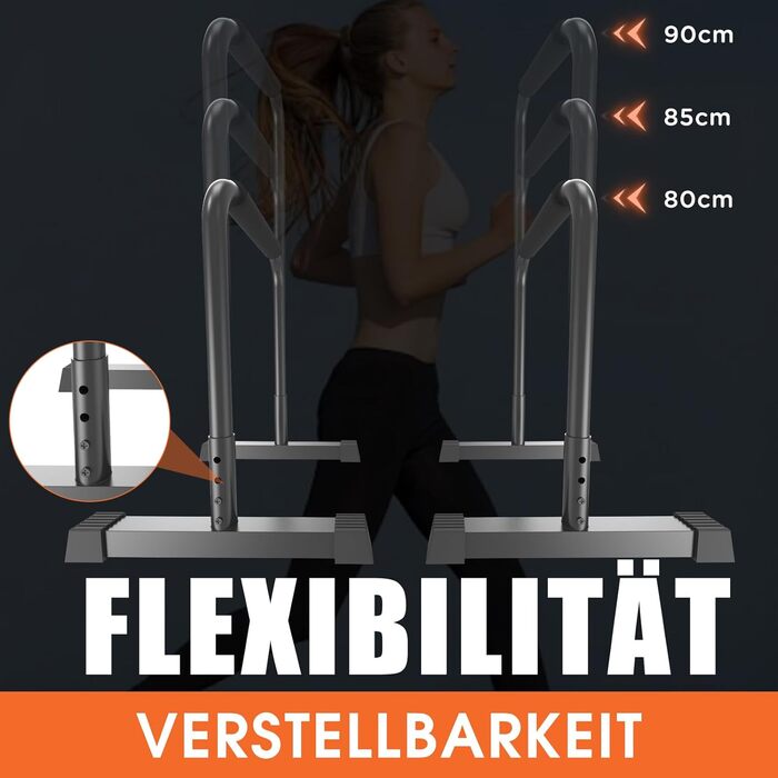 Бруси DH FitLife для віджимань, регульовані 80-90 см, паралети для каллістеніки та силових тренувань, міцні для дому та вулиці
