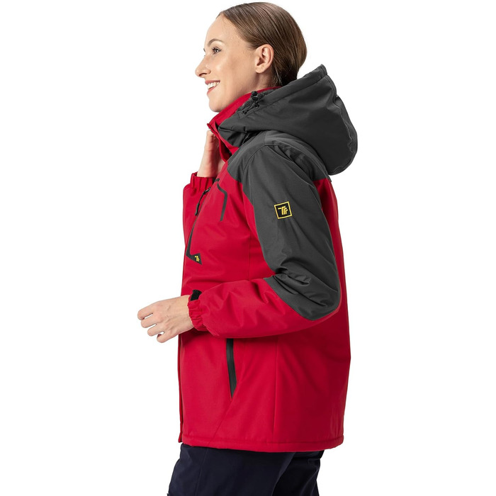 Жіноча куртка: флісова, зимова, водонепроникна, дихаюча, тепла, вітрозахисна, софтшел з капюшоном (S, червона)