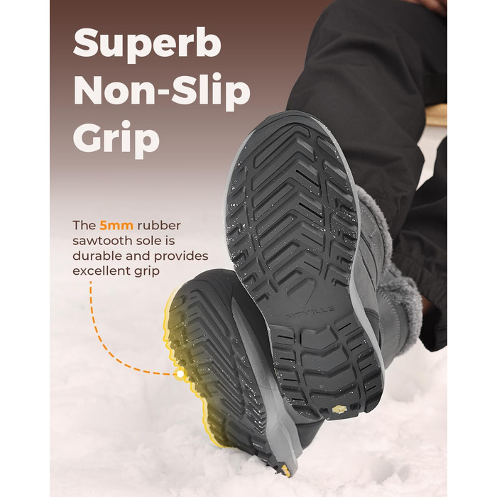 Черевики зимові чоловічі FitVille широкі (X-Weit) теплі водонепроникні сірі (42.5 EU)