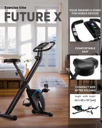 Велотренажер Zipro Future X для дому, магнітний, ергометр до 110 кг, фітнес-велосипед з батарейним живленням