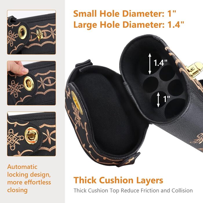 Чохол для більярдних київ 2x4, жорсткий, з підставкою, чорний. Місце для 2 наконечників та 4 ручок