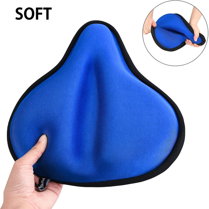 Покриття для велосипедного сидіння Sattelbezug, 27 x 25 см, гелеве, широке, для стаціонарних велосипедів, велотренажерів, спиннингу, з гелевою подушкою, м'яке, темно-синій