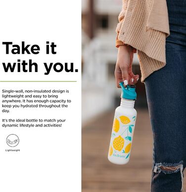 Пляшка для води Klean Kanteen, унісекс, лимонна, 1 л