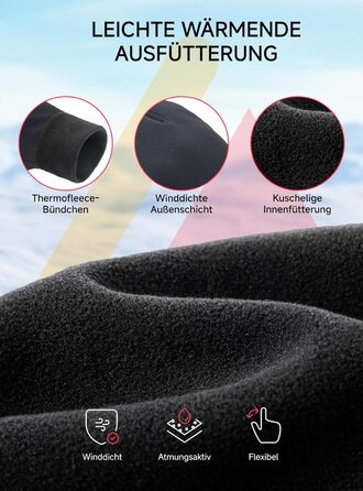 Терморукавички Trendoux для чоловіків та жінок, теплі велорукавички з флісовою підкладкою, сенсорні, водонепроникні, вітрозахисні, з антиковзанням, для бігу, їзди на велосипеді, водіння, чорні, XL