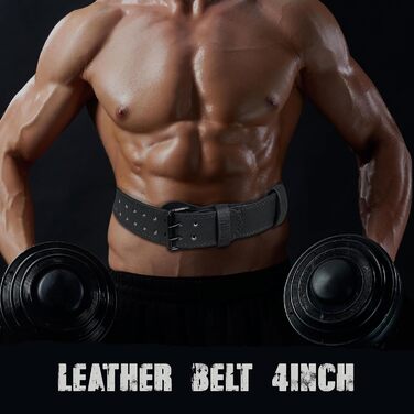 Пояс для важкої атлетики та пауерліфтингу Fitness (4” & 6”), регульований тренувальний ремінь для силових тренувань, бодібілдингу та фітнесу, чорний, розмір M