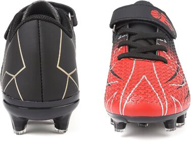 Дитячі футбольні бутси з шипами, професійні, для хлопчиків та дівчаток, чорно-червоні (36 EU)