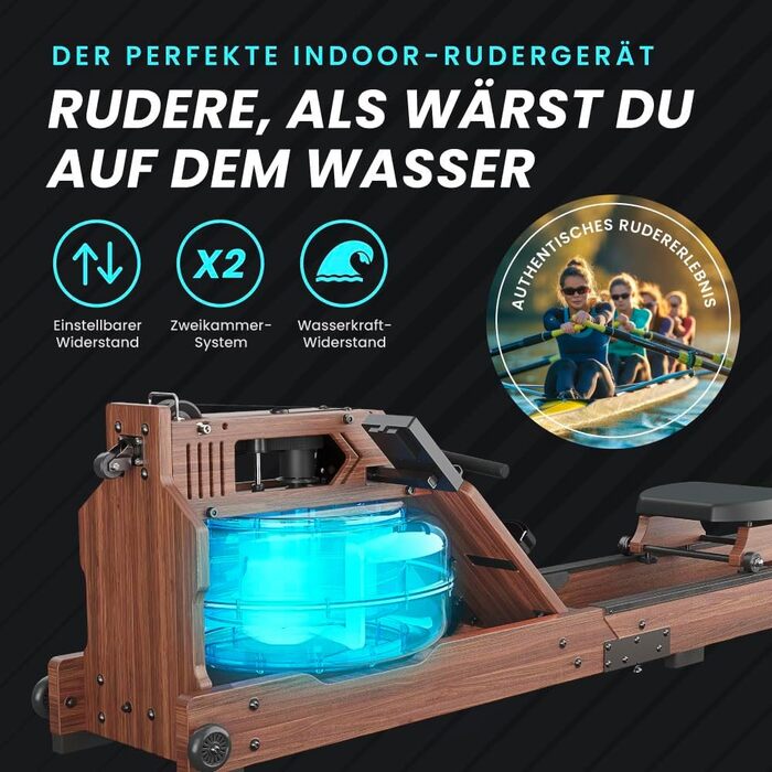 Складаний водний веслувальний тренажер Bluefin Fitness Blade Aqua W-1/M-1 з LCD-дисплеєм