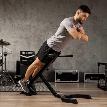 Hop-Sport Hyperextensions - тренажер для пресу та спини, для дому, стабільна сталева конструкція, до 120 кг