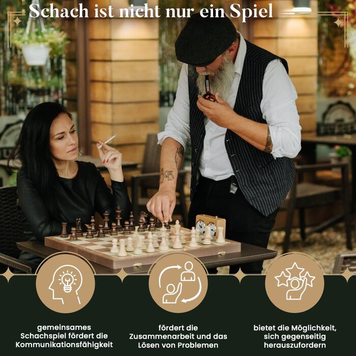 Набір для шахів Tournament Schach Spiel Set NO. 6 | Master Of Chess | Шаховий набір з дерев'яною шахівницею 54x54 см | З шаховими фігурами Staunton з горіха та ясену | Преміум якість