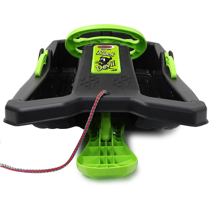 Сніговий санки Bob Black Devil з кермом, гальмом та ручним гальмом, від 3 років, чорний