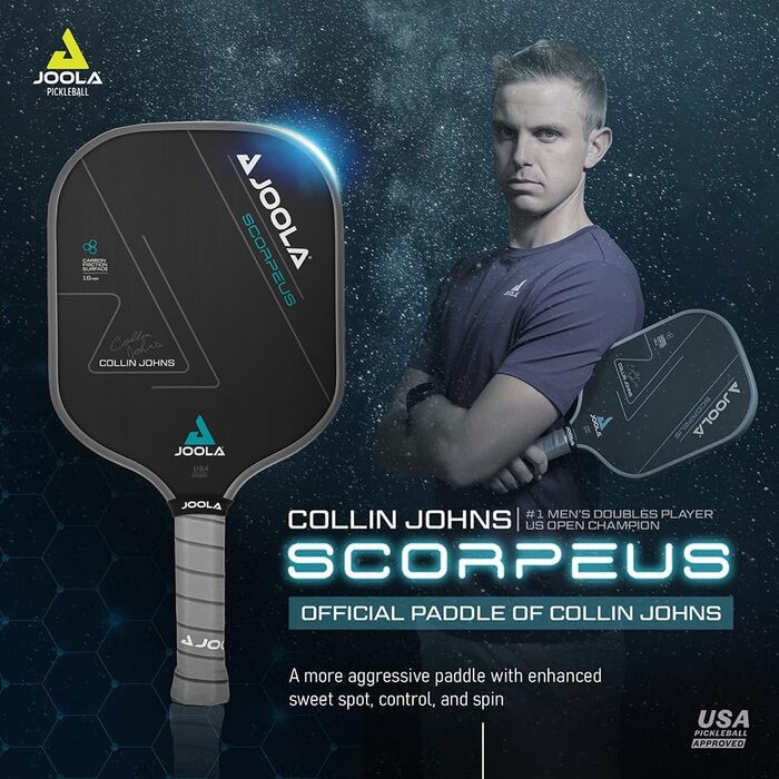 Професійна ракетка для піклболу JOOLA Scorpeus, карбон, сертифікат USAPA, 40x20 см