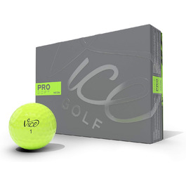 Гольф м'ячі Vice Golf Pro Soft 2020, 12 шт, 3-шаровий уретан, м'яке відчуття, стабільний політ, неон лайм/червоний, для досвідчених гравців