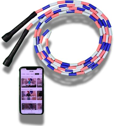 Професійна скакалка Elevate Rope з намистин, 3м, регульована, якісні перлини та полімерний шнур, для фрістайлу, кардіо та трюків, для будь-якого рівня, для занять у приміщенні й на вулиці