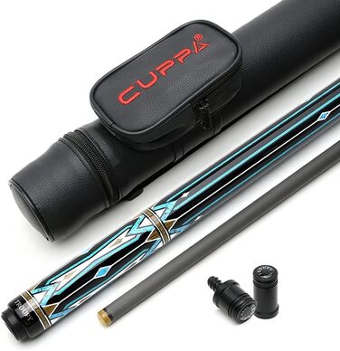 Біліардна кій Cuppa Technology з карбоновим штоком низької дефлекції, чорний кейс, 12.5 мм, TY4CU