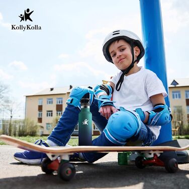 Фляга KollyKolla 750 мл з нержавіючої сталі, ізольована, з трубочкою, BPA-Free, для газованої води, вакуумна термофляга, фляга для води для дорослих, універсальна, для спорту, офісу, тренажерного залу, велосипеда, кемпінгу, темно-синій (500 мл, темно-зеле