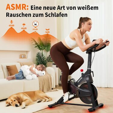 Велотренажер HXD-ERGO з регульованим магнітним опором, кардіотренування, фітнес-велосипед, 150 кг, чорний та червоний