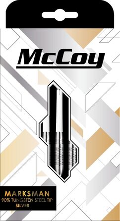 Професійні дротики McCoy Darts D6018 Marksman 90% вольфрам, срібло/чорний/золотий, набір преміум-класу