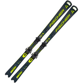 Гірські лижі Fischer RC4 WC SC MT з кріпленнями RC4 Z12 PR 23/24, чорні-жовті, 160 см, для жінок і чоловіків