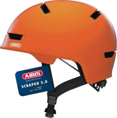 ABUS Stadthelm Scraper 3.0 - Міський шолом для велосипеда, великий (57-61 см), помаранчевий
