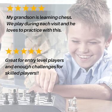 Шаховий комп'ютер MILLENNIUM Europe Chess Champion M800 з 7 іграми для дітей і початківців, дорожній набір з відсіком для фігур