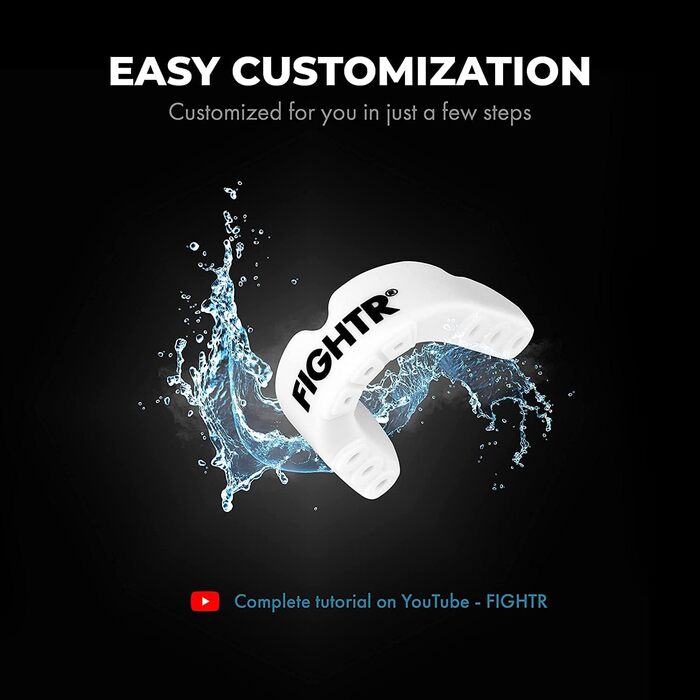 Захисна капа FIGHTR® Premium - ідеальна вентиляція та легке підлаштування | Захист зубів для боксу, MMA, муай-тай, хокею та єдиноборств | В комплекті: коробка для гігієни (1 комплект) білий/чорний