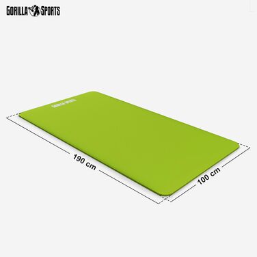 Йога мат GORILLA SPORTS® 190x100x1.5 см з ручним ременем, антислизька, без фталатів, для фітнесу та тренувань