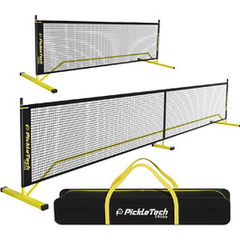 PickleTech 6.0: Портативне мережеве обладнання для піклболу 6.0 м, 2-в-1, для гри на відкритому повітрі, сумісне з USAPA, з сумкою (жовтий)