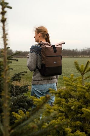 Рюкзак Ela Mo Rolltop, пісочний та оливковий, міський, водостійкий
