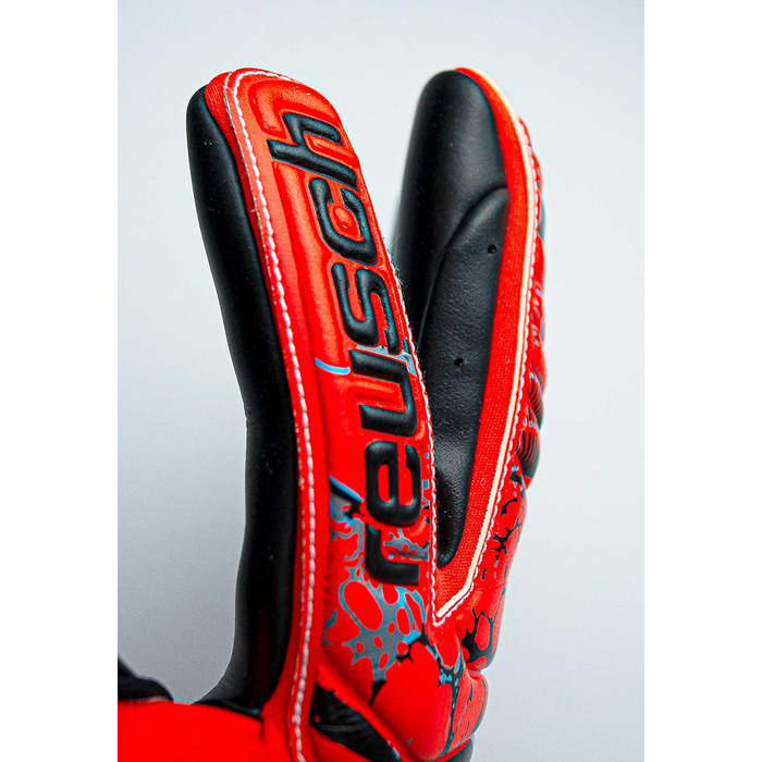 Воротарські рукавички Reusch Attrakt Gold X для дорослих, з відмінним зчепленням, внутрішнім швом, розмір 8, червоно-синьо-чорні